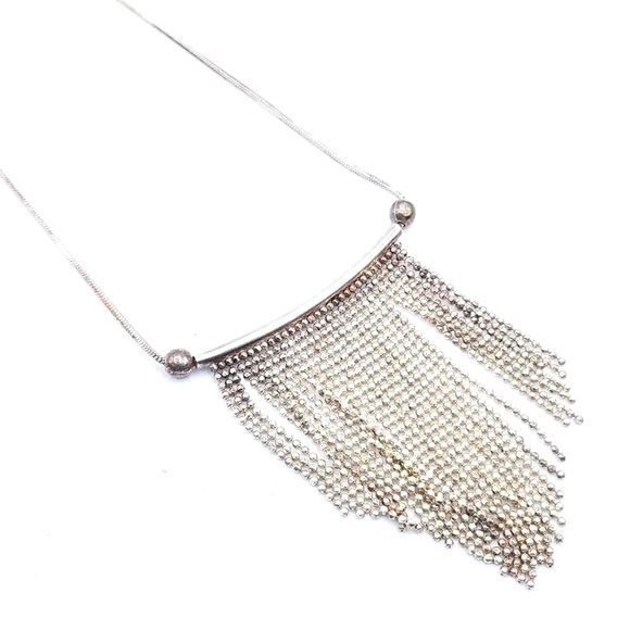Jewelry - Vintage Sterling Silver Bib Tassel Necklace